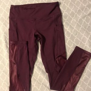 Maroon Fabletics leggings sz XXS
